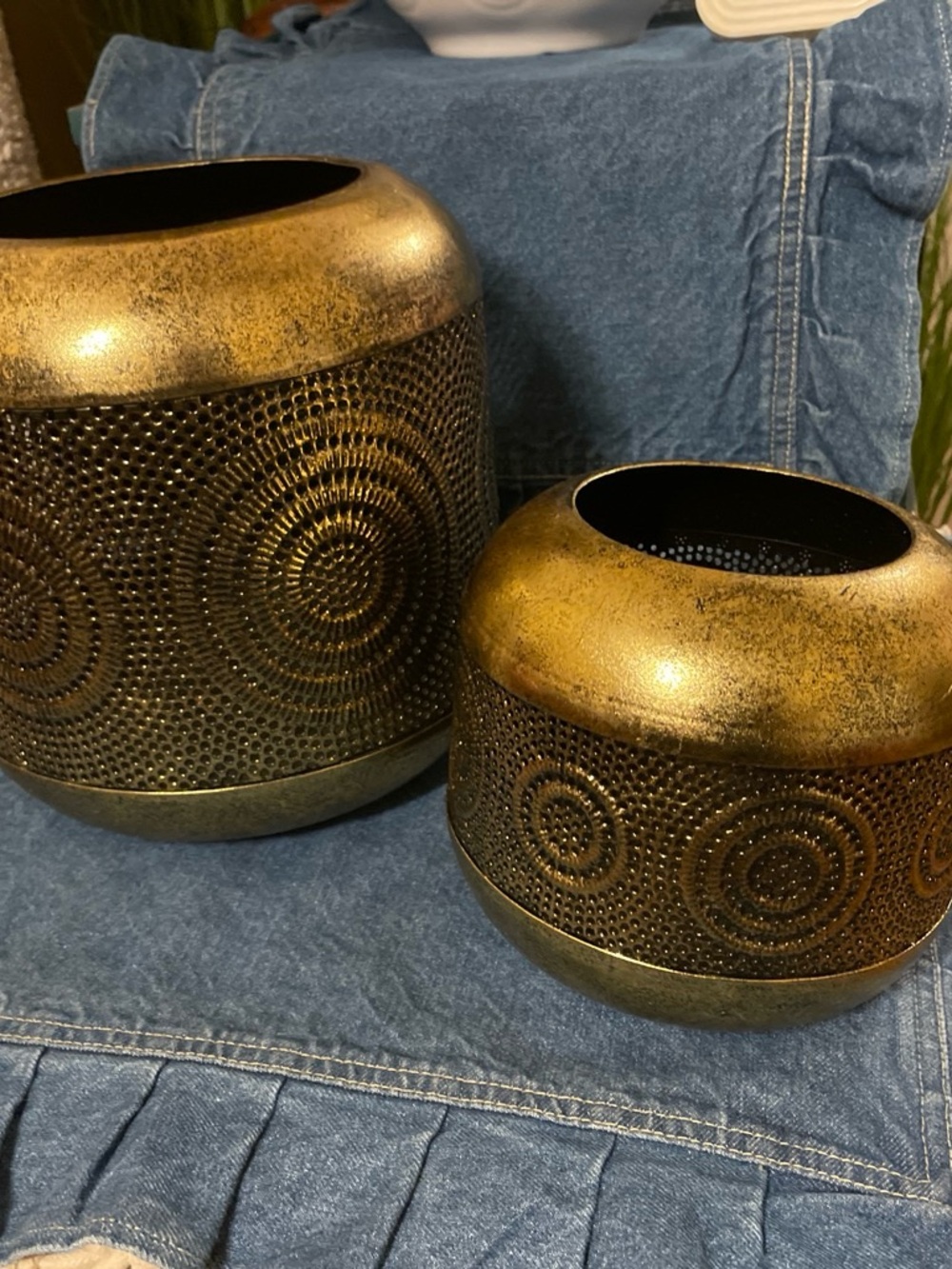 Metallic Gold Decorative Planter Set - Stylish Home Accents